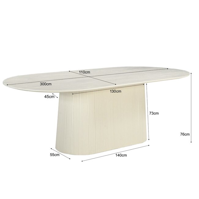 Livingfurn Eetkamertafel Patrice 300cm