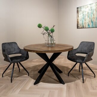Livingfurn Eetkamertafel Rocky Rond Spider 120cm