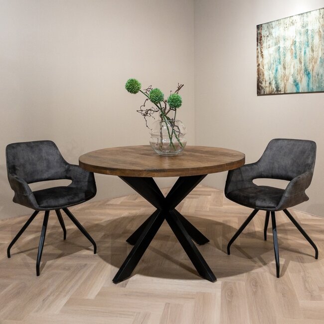 Livingfurn Eetkamertafel Rocky Rond Spider 120cm
