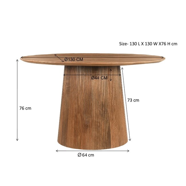 Livingfurn Eetkamertafel Salvator 130cm