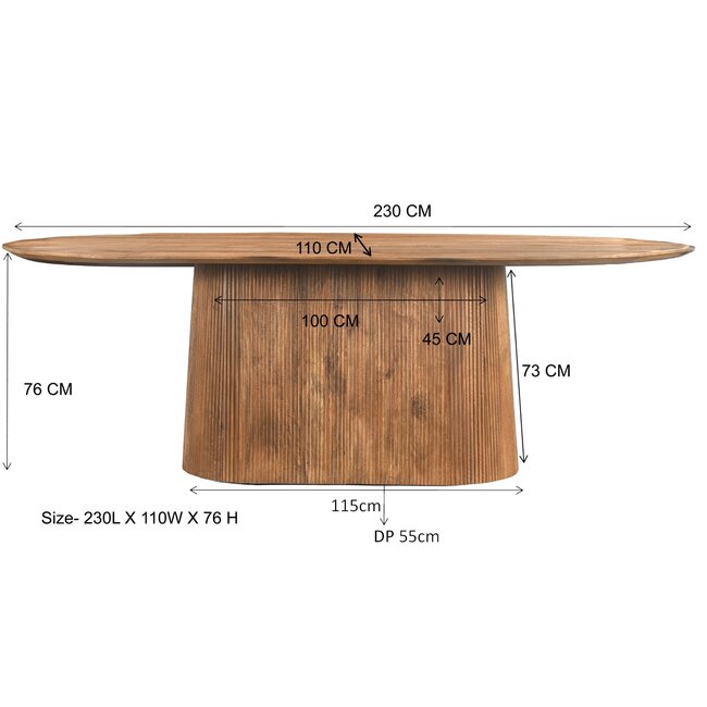 Livingfurn Eetkamertafel Salvator 230cm