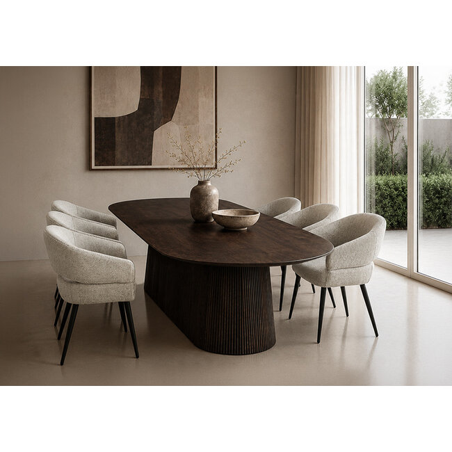 Livingfurn Eetkamertafel Salvator Walnoot 230cm