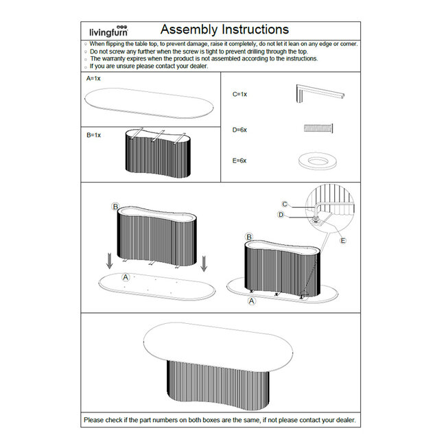 Livingfurn Eetkamertafel Sevilla 250cm