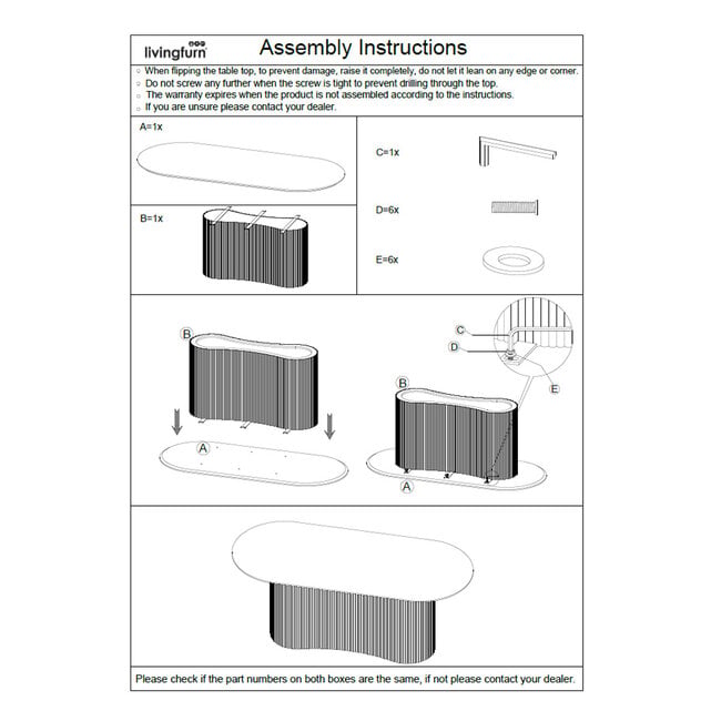 Livingfurn Eetkamertafel Sevilla Bruin 220cm