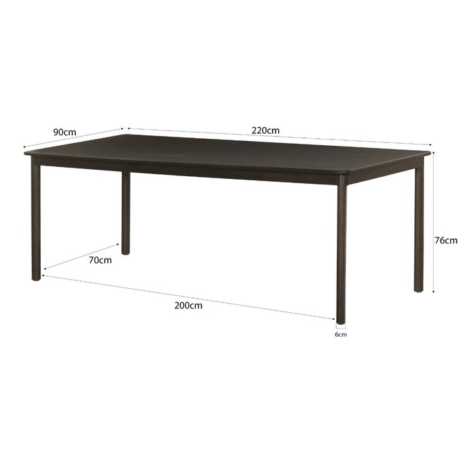 Livingfurn Eetkamertafel Tobago Espresso 220cm