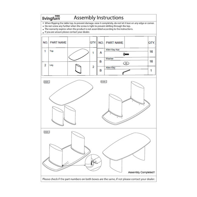 Livingfurn Eetkamertafel Tyler 220cm