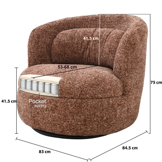 Livingfurn Fauteuil Britt Bordeaux