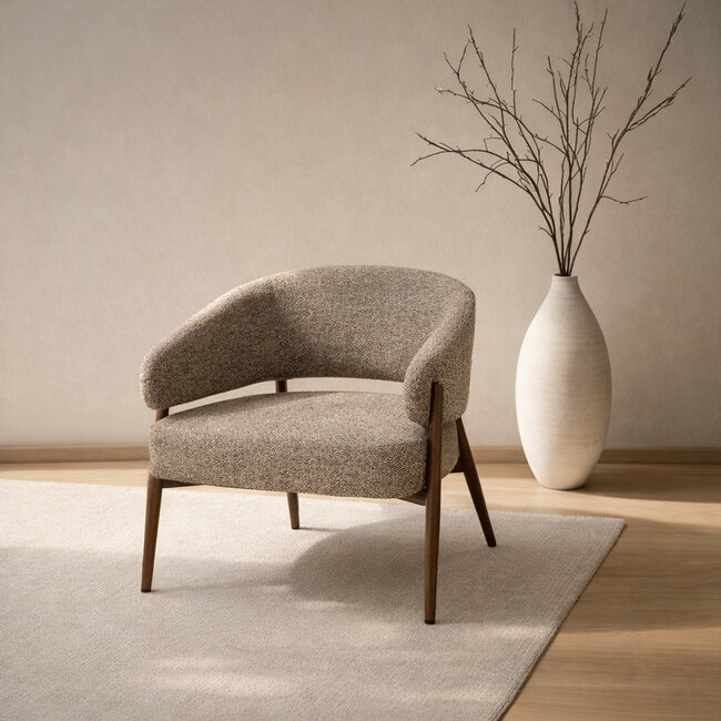 Livingfurn Fauteuil Dilan Hush Walnoot