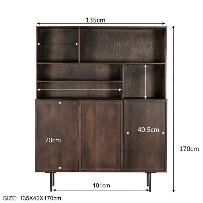 Livingfurn Kast Elan Bruin 135cm