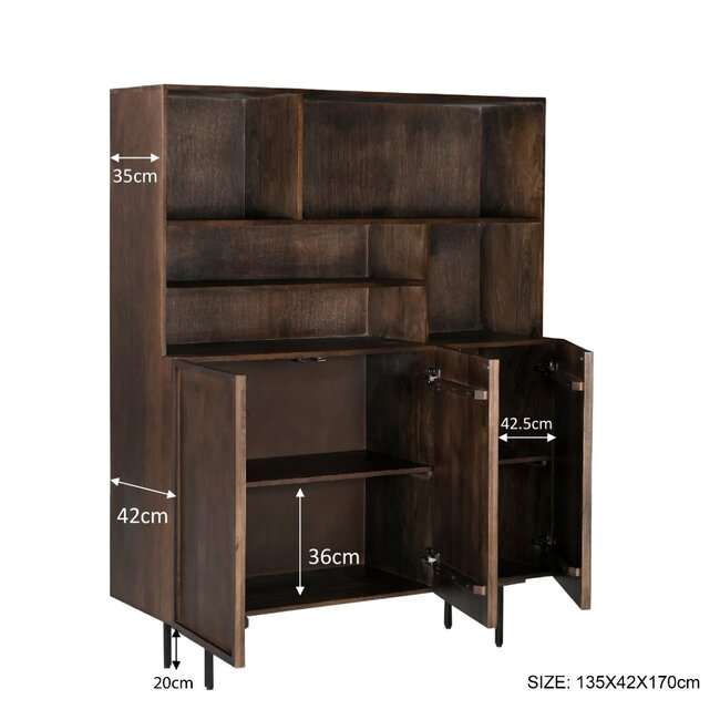 Livingfurn Kast Elan Bruin 135cm