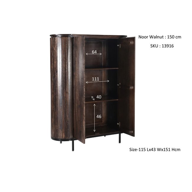 Livingfurn Kast Noor Walnoot 150cm