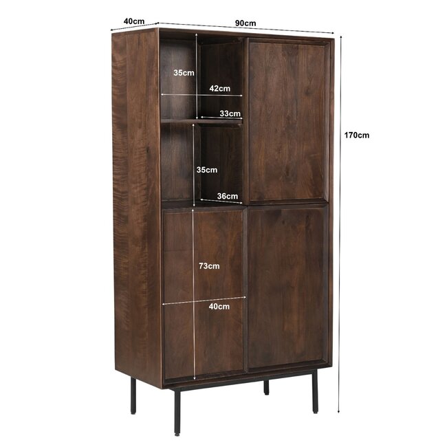 Livingfurn Kast Ravenstein Bruin 90cm