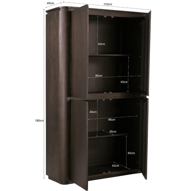 Livingfurn Kast Rivano Basalt 180cm