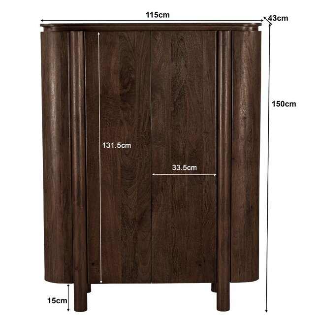 Livingfurn Kast Salano Bruin 150 cm