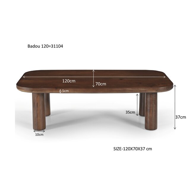 Brix Salontafel Brix Badou 120cm