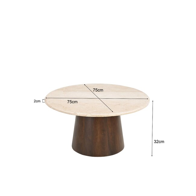 Brix Salontafel Brix Bottecino Rond 75cm