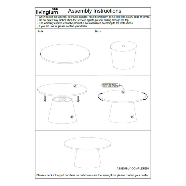 Brix Salontafel Brix Bottecino Rond 75cm
