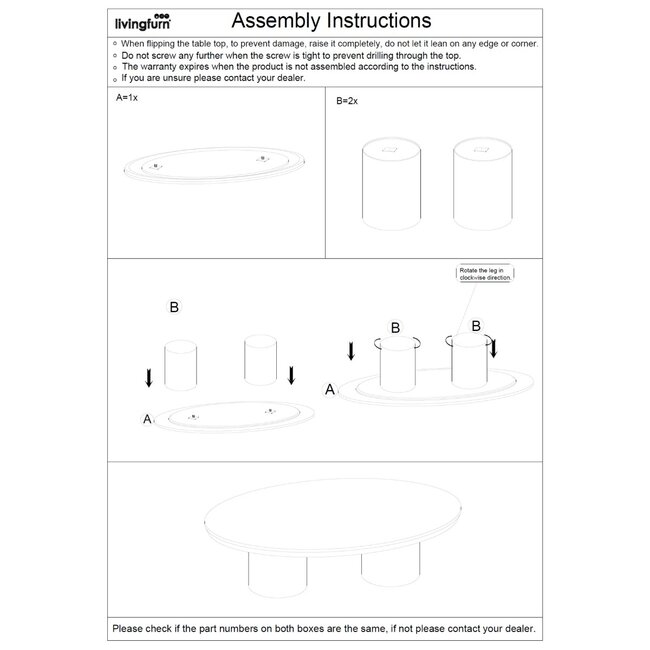 Brix Salontafel Brix Duno Bottecino 120cm