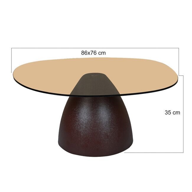 Brix Salontafel Brix Mylon Bruin 86cm