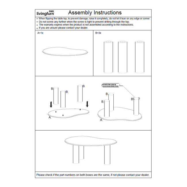 Brix Salontafel Brix Nubi Bruin Set of 2