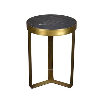 Livingfurn Salontafel Glennis Marble Zwart Gold 40 cm