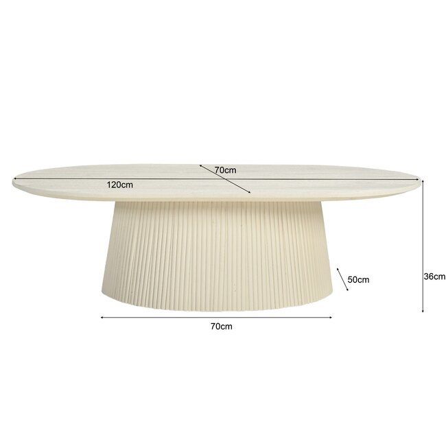 Livingfurn Salontafel Patrice Ovaal 120cm