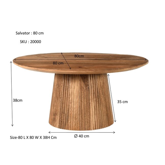 Livingfurn Salontafel Salvator 80cm