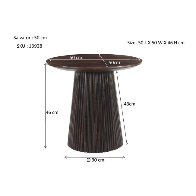 Livingfurn Salontafel Salvator Walnoot 50cm