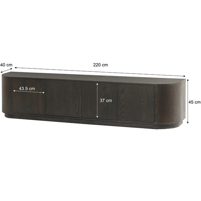 Livingfurn TV Meubel Novero Espresso 220cm