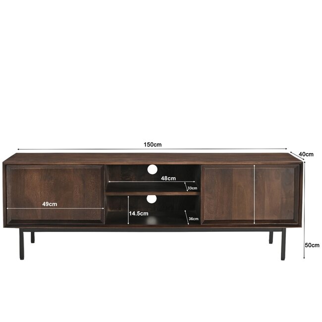 Livingfurn TV Meubel Ravenstein Bruin 150cm