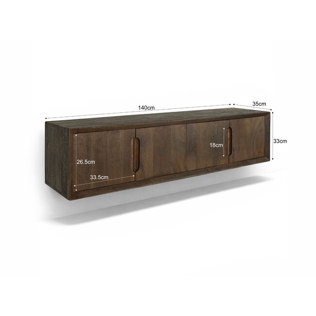 Livingfurn Zwevend TV Meubel Cortez Zwevend 140cm