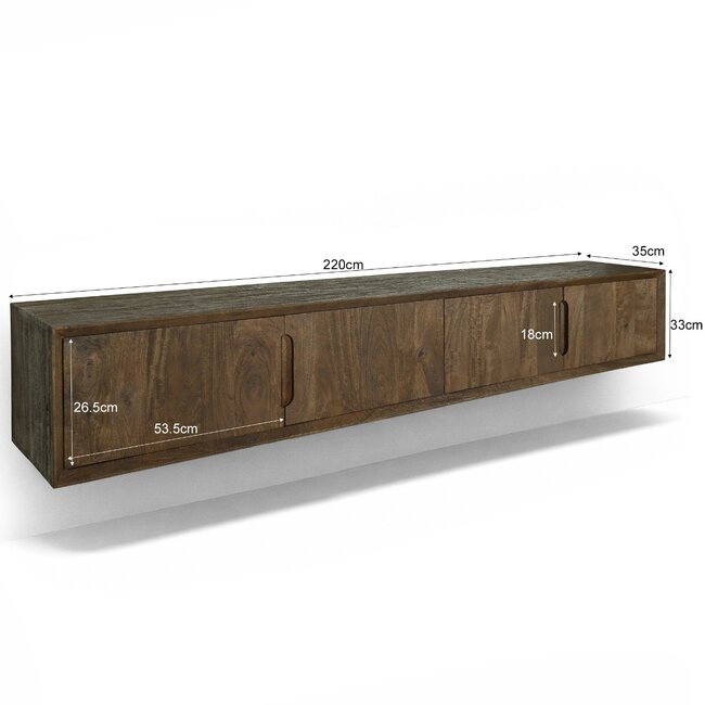 Livingfurn Zwevend TV Meubel Cortez Zwevend 220cm