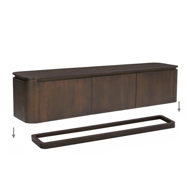 Livingfurn Zwevend TV Meubel Rivano Basalt 180cm