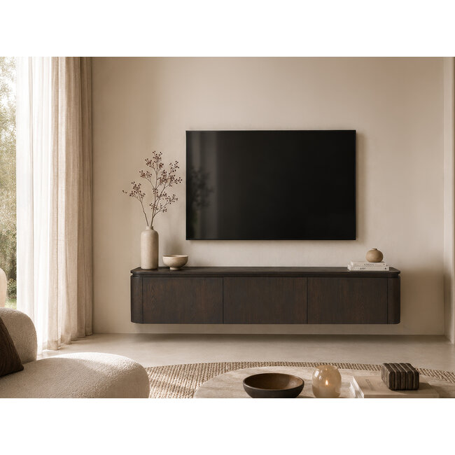 Livingfurn Zwevend TV Meubel Rivano Basalt 180cm