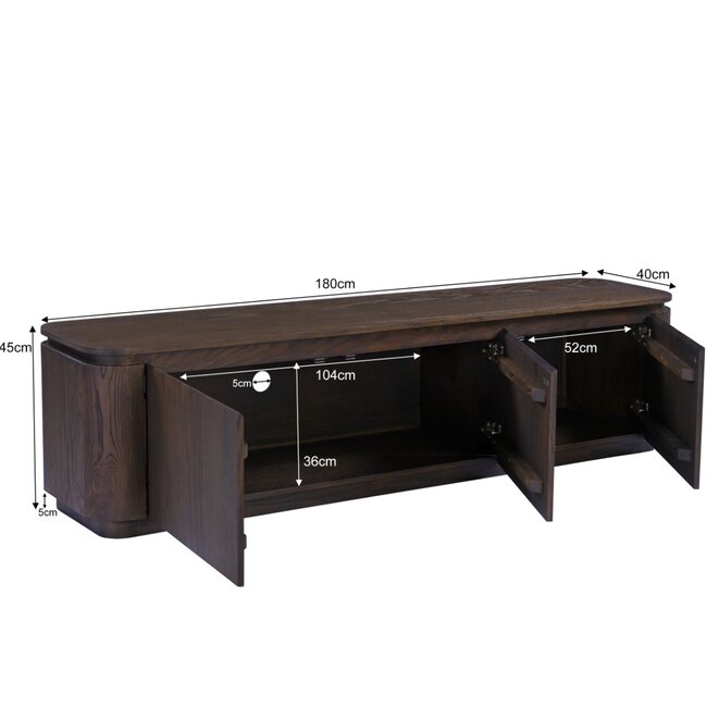 Livingfurn Zwevend TV Meubel Rivano Basalt 180cm
