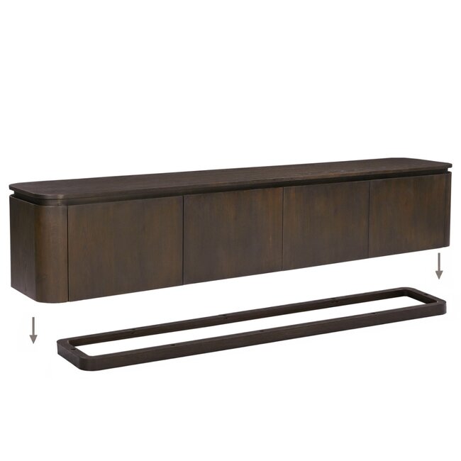 Livingfurn Zwevend TV Meubel Rivano Basalt 220cm