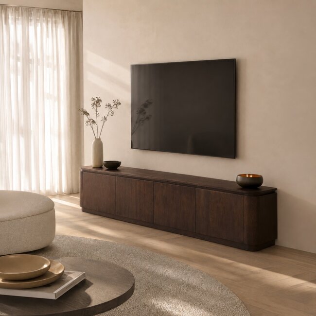 Livingfurn Zwevend TV Meubel Rivano Basalt 220cm