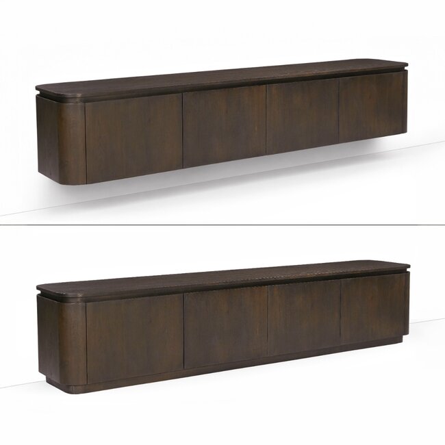 Livingfurn Zwevend TV Meubel Rivano Basalt 220cm