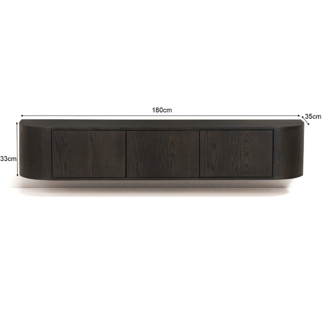Livingfurn Zwevend TV Meubel Novero Espresso 180cm