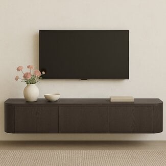 Livingfurn Zwevend TV Meubel Novero Espresso 180cm