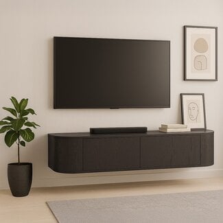 Livingfurn Zwevend TV Meubel Novero Espresso Zwevend 140cm
