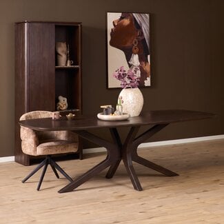 Starfurn Deens ovale eettafel Milo Bruin Mangohout 240 cm