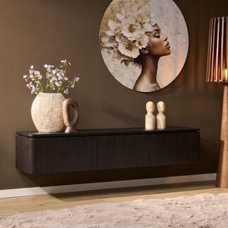 Starfurn Zwevend tv meubel Dallas Bruin Mangohout 165 cm