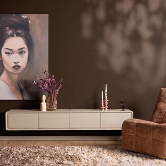 Starfurn Zwevend & staand tv meubel Allure Zand Mangohout 160 cm