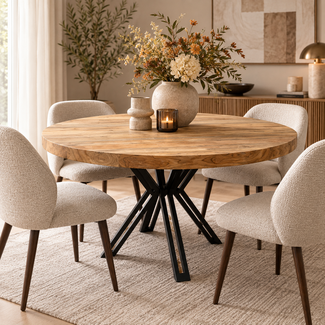 Benoa Eettafel Teak 120 cm met matrixpoot