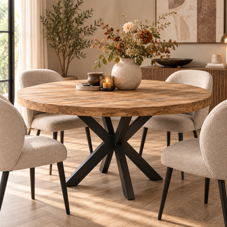 Benoa Eettafel Teak 140 cm met matrixpoot