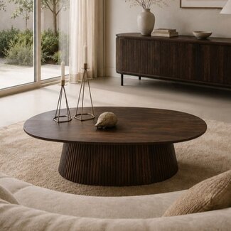 Livingfurn Salontafel Salvator Walnoot Ovaal 120