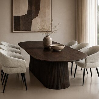 Livingfurn Eetkamertafel Salvator Walnoot 300cm