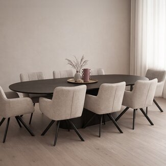 Livingfurn Eetkamertafel Novero Espresso 280cm