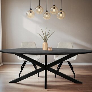 Livingfurn Eetkamertafel Jesper Ovaal Zwart 240 cm